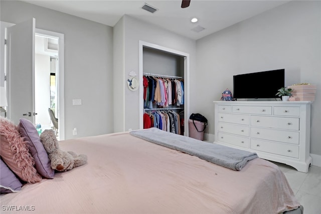 view of tiled bedroom