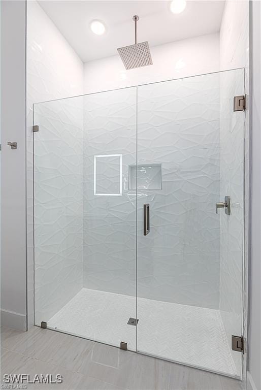 bathroom featuring walk in shower