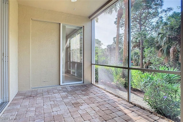 view of unfurnished sunroom