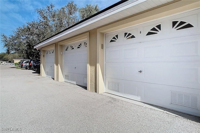 view of garage