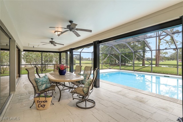 view of sunroom / solarium