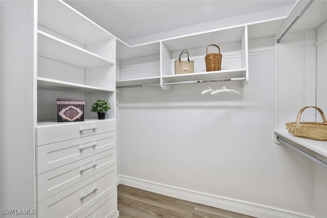 spacious closet with wood finished floors