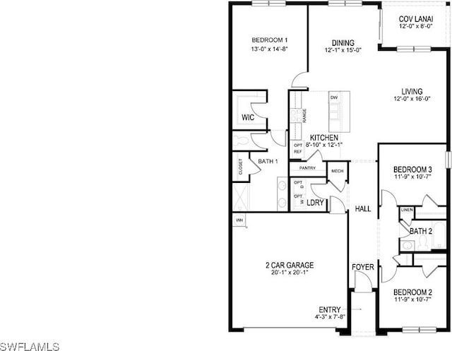 2973 Ernest Way, Fort Myers, FL 33905 - view of floor plan / room layout
