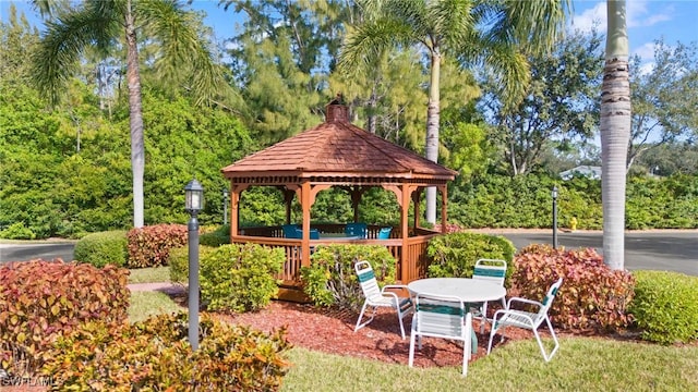 view of yard featuring a gazebo