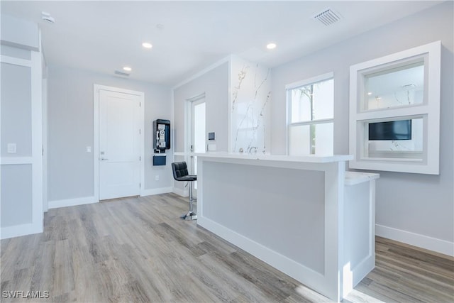 foyer entrance featuring light hardwood / wood-style flooring