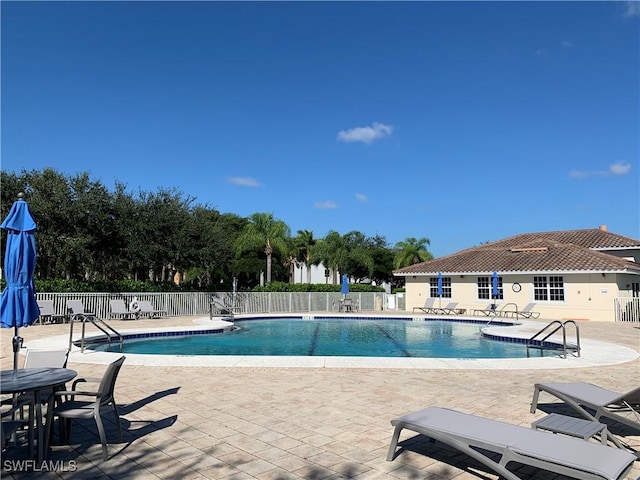 view of pool with a patio area