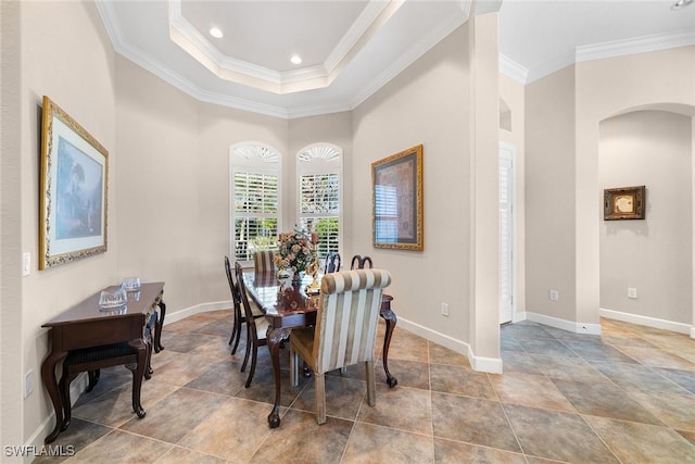 dining room with ornamental molding