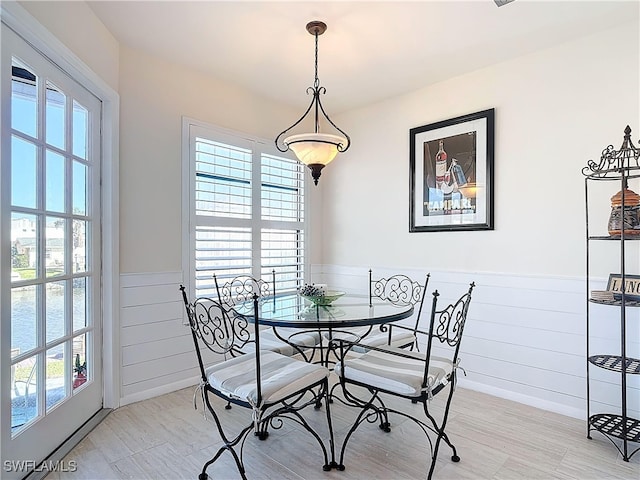 dining room with plenty of natural light