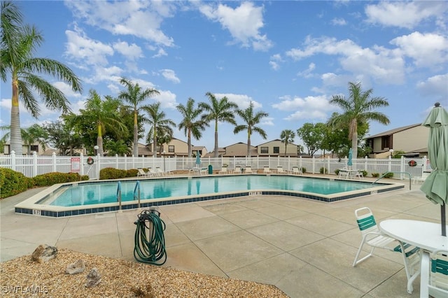 view of pool with a patio area