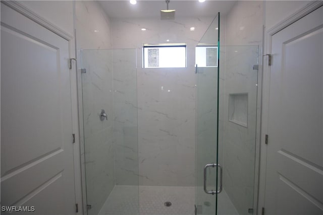 bathroom with walk in shower