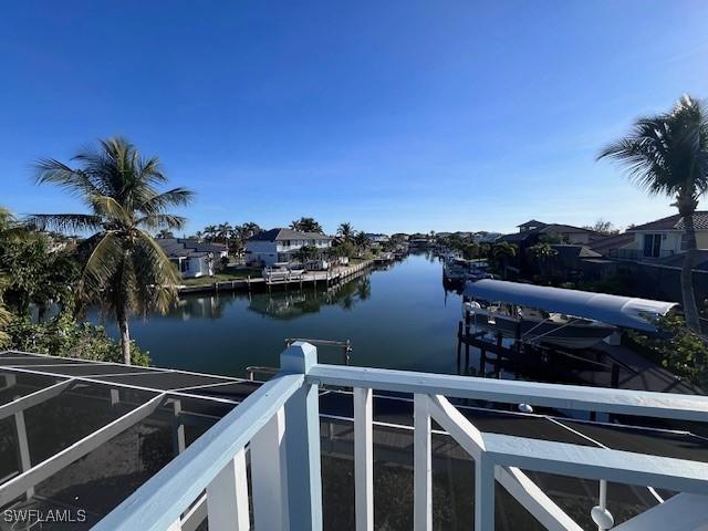 view of water feature featuring a dock