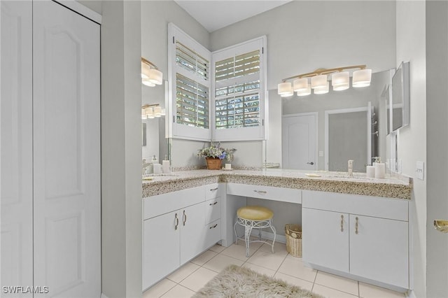 bathroom featuring tile patterned flooring and vanity