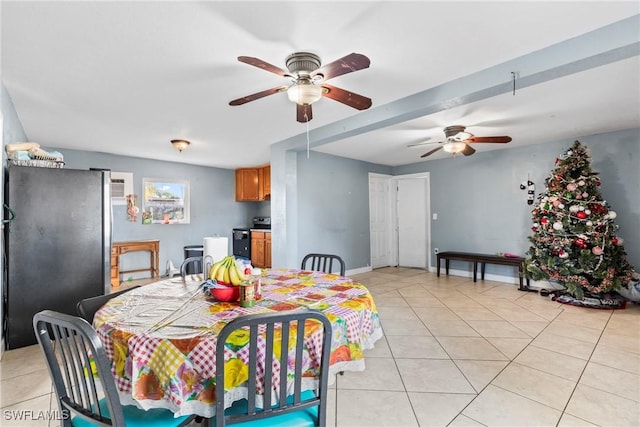 view of tiled dining space