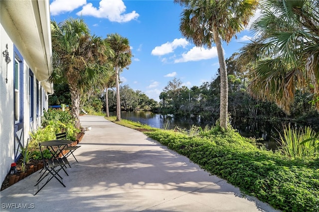 view of property's community featuring a water view