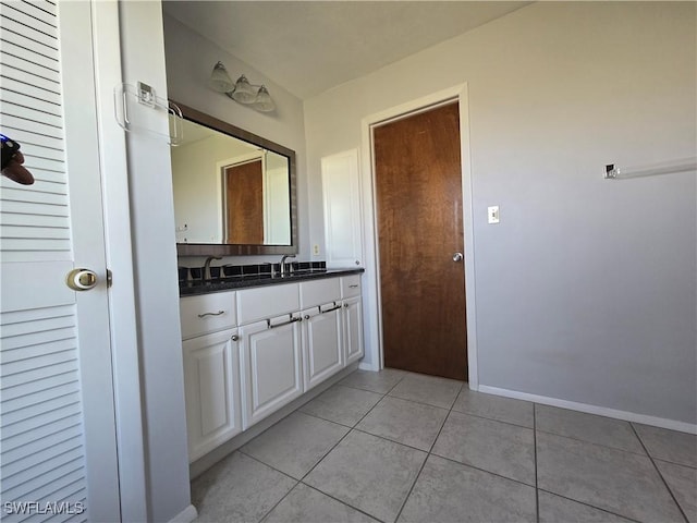 bathroom featuring vanity and tile patterned floors