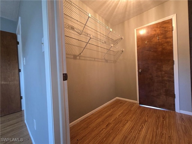 spacious closet featuring hardwood / wood-style floors