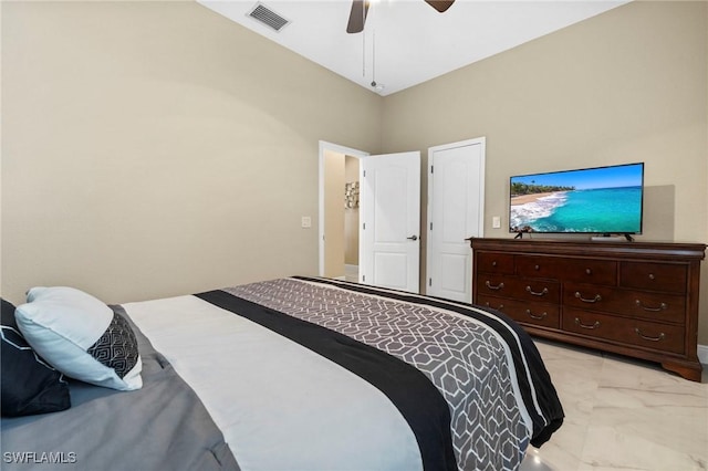 bedroom with ceiling fan