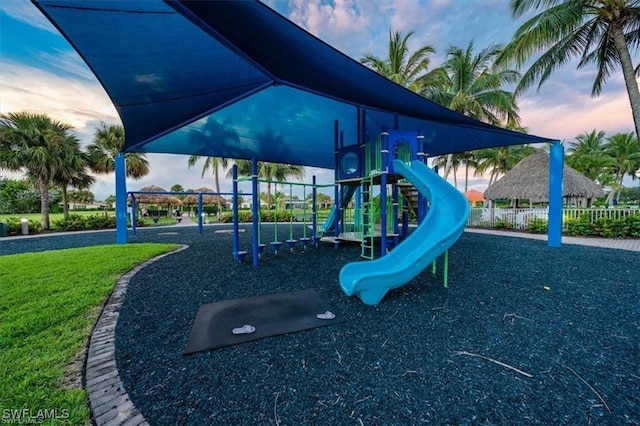 view of playground at dusk