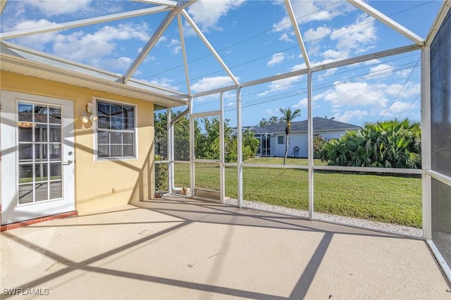 view of unfurnished sunroom