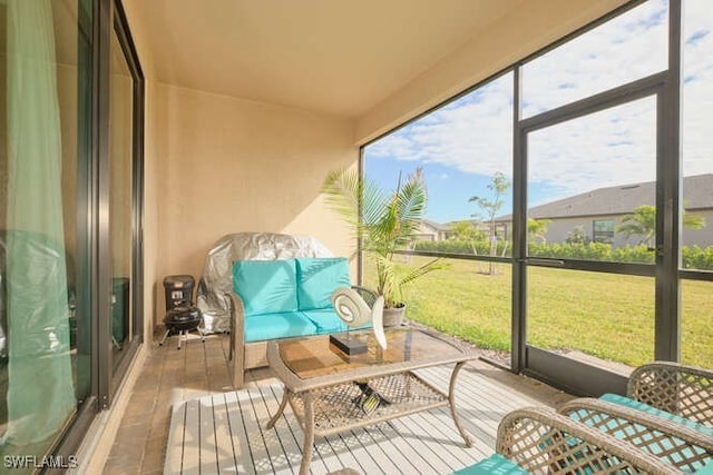 view of sunroom