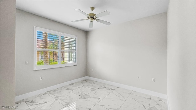 unfurnished room featuring ceiling fan