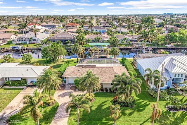 aerial view with a residential view