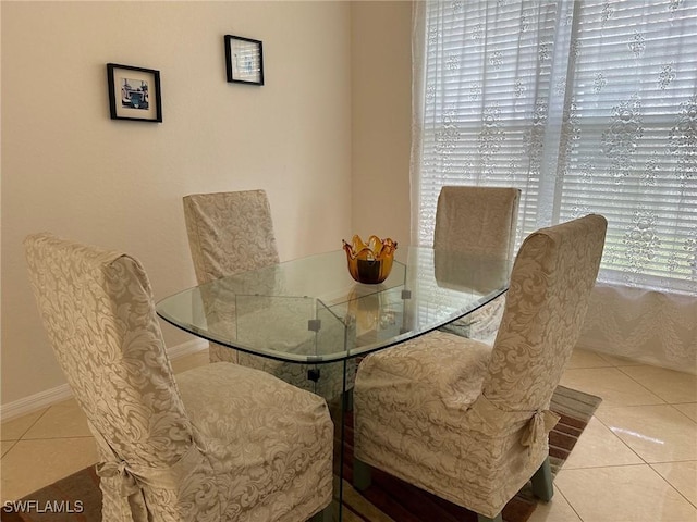 view of tiled dining room