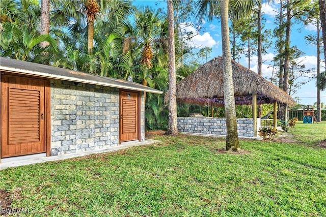 view of yard featuring a gazebo