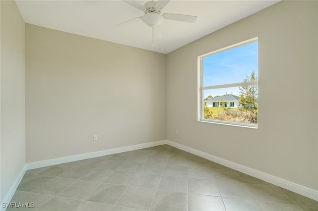 unfurnished room featuring ceiling fan