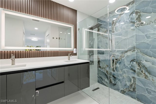 3306 E 7th St, Lehigh Acres, FL 33972 - full bath with a marble finish shower and double vanity