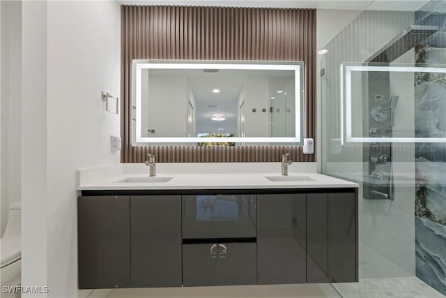 3306 E 7th St, Lehigh Acres, FL 33972 - full bath with a stall shower and double vanity