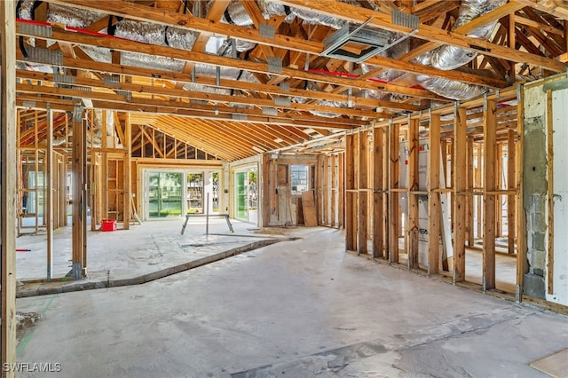 miscellaneous room featuring vaulted ceiling