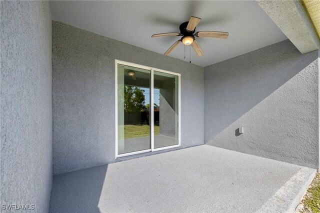 view of patio / terrace with ceiling fan