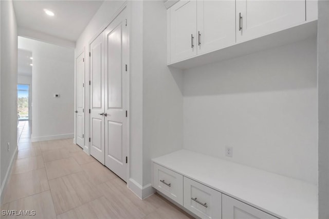 mudroom with baseboards