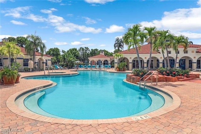 view of pool with a patio area