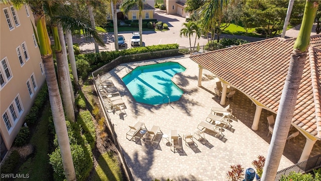 view of pool with a patio area