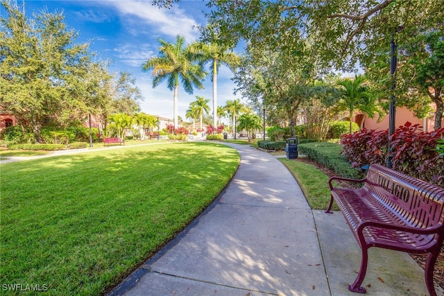 surrounding community featuring a lawn