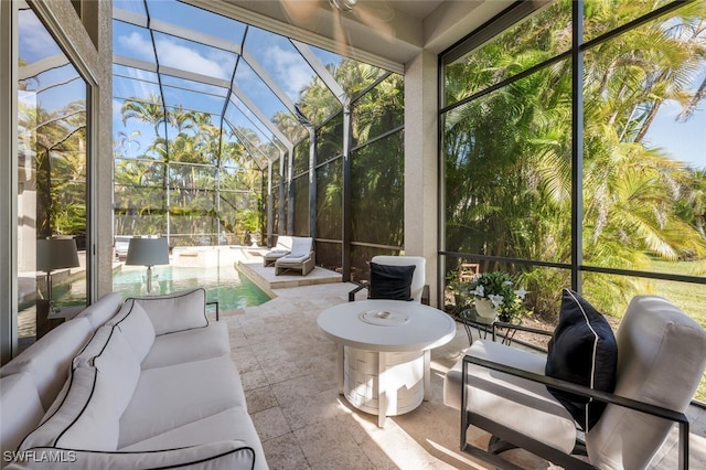 view of sunroom