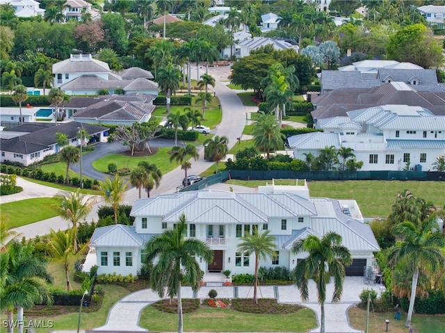 drone / aerial view with a residential view