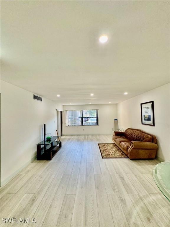 living room featuring light hardwood / wood-style flooring