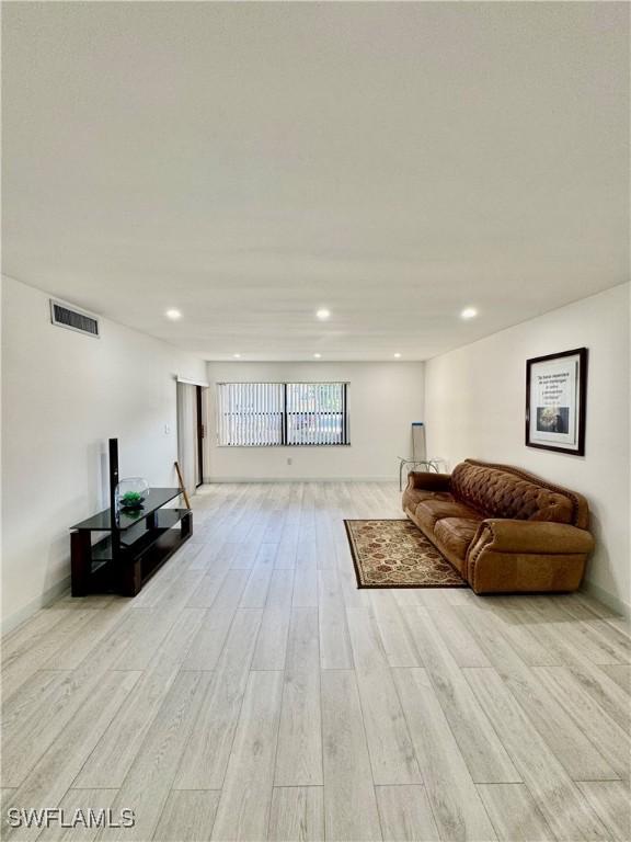 living room featuring light hardwood / wood-style flooring