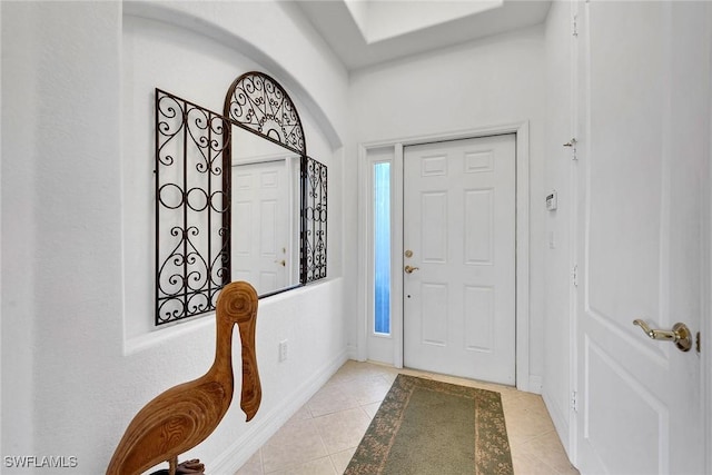 view of tiled foyer