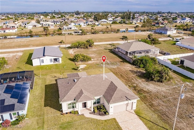 bird's eye view with a residential view