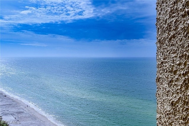 property view of water with a beach view