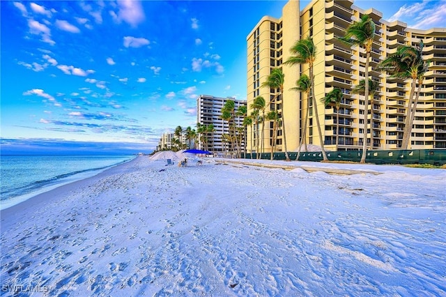 water view with a view of the beach