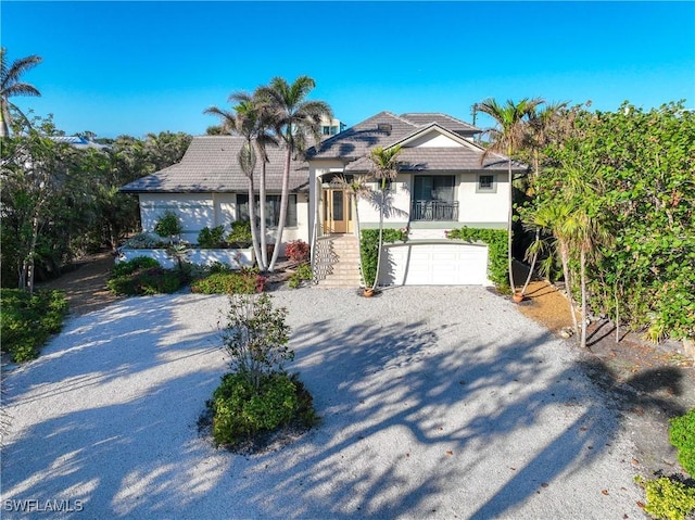 view of front of property featuring a garage