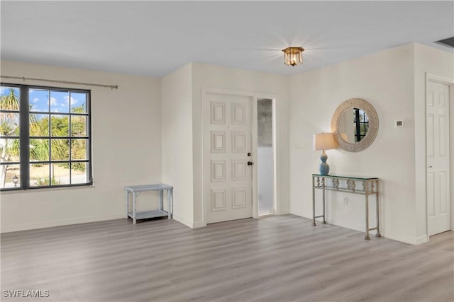 foyer with light hardwood / wood-style flooring