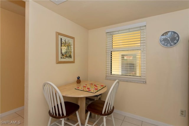 view of tiled dining space