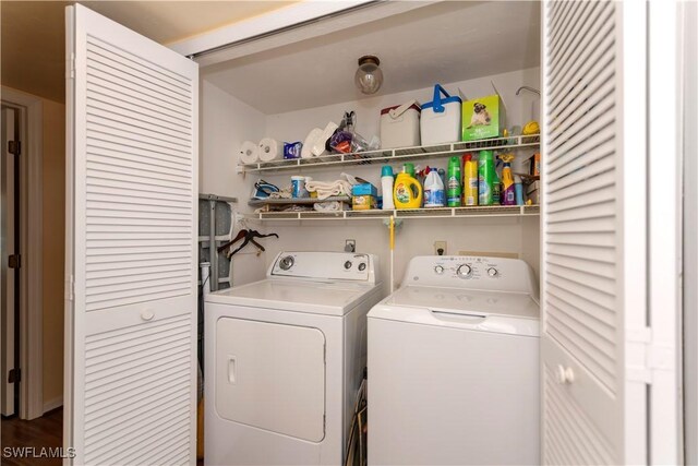 laundry area featuring washer and clothes dryer