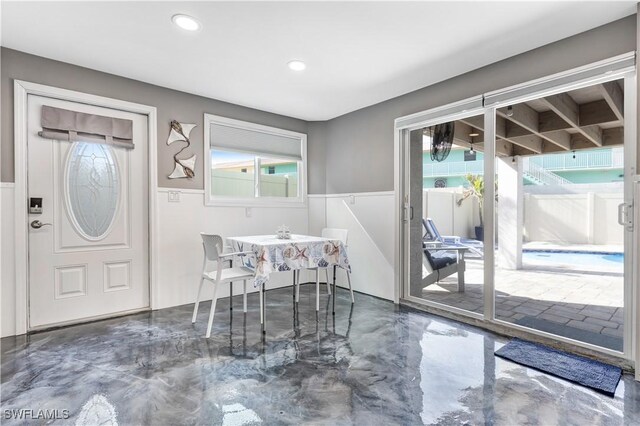 dining area with plenty of natural light